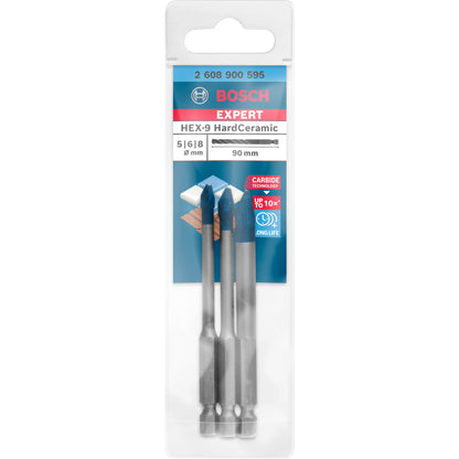 Bosch EXPERT HEX-9 HardCeramic Bits, 3pcs Set 5/6/8