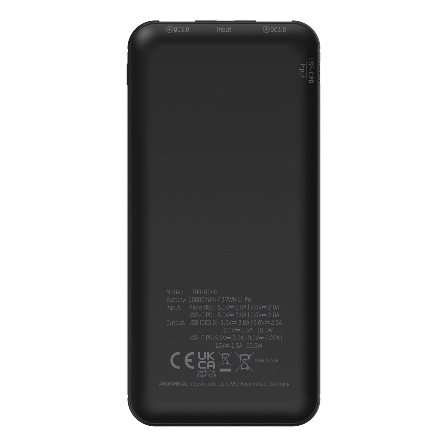 Ansmann Powerbank 10.000 mAh PB320PD USB-C in/out   1700-0148