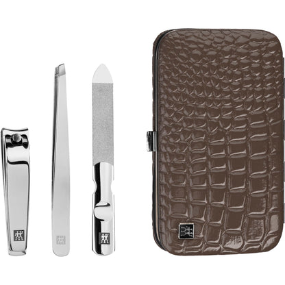 Zwilling CLASSIC frame case croco brown, 3 pcs.