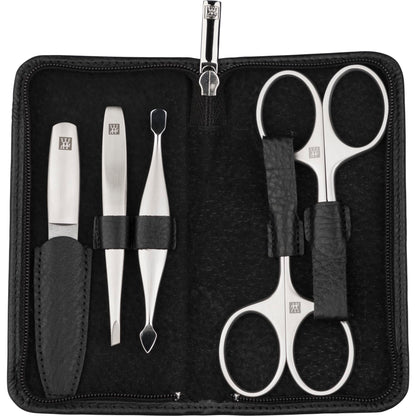 Zwilling PREMIUM zip fastener leather case, black, 5 pcs.