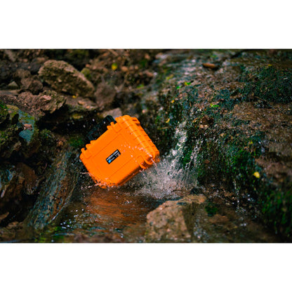 B&W Outdoor Case Type 1000 orange with pre-cut foam inlay