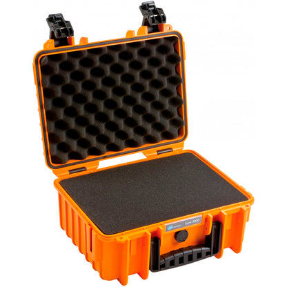 B&W Outdoor Case Type 3000 orange with foam insert