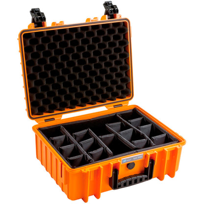 B&W Outdoor Case Type 5000 orange incl. divider system