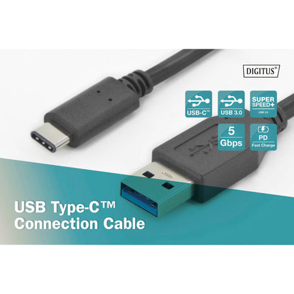 DIGITUS USB Type-C Cable 1m Type C-A 5GB AK-300136-010-S
