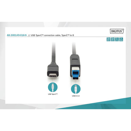 DIGITUS USB Type-C Cable Type-C to USB 3.0      AK-300149-018-S