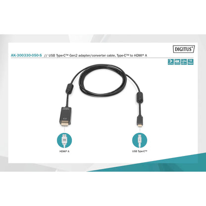 DIGITUS USB Type-CGen2 Adapter-/ Convertercable Type-C to HDMI A