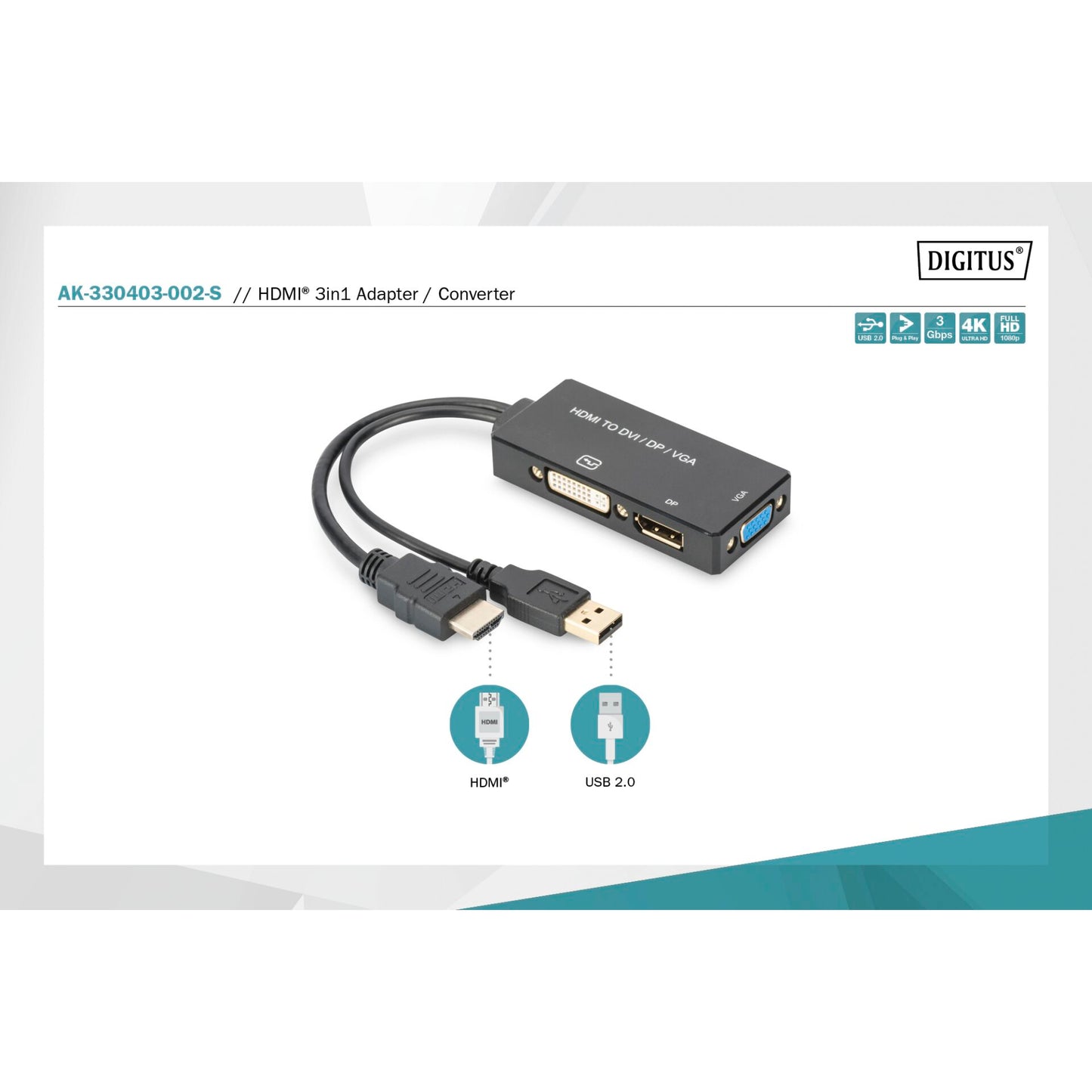 DIGITUS HDMI 3in1 Adapter / Converter
