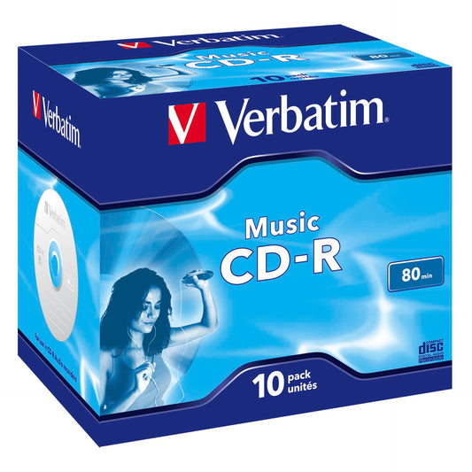 1x10 Verbatim CD-R 80 / 700MB Audio Color  Live it  Jewel Case