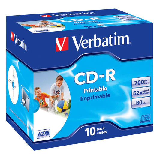 1x10 Verbatim Data Life Plus JC CD-R 80 / 700MB, 52x, printable