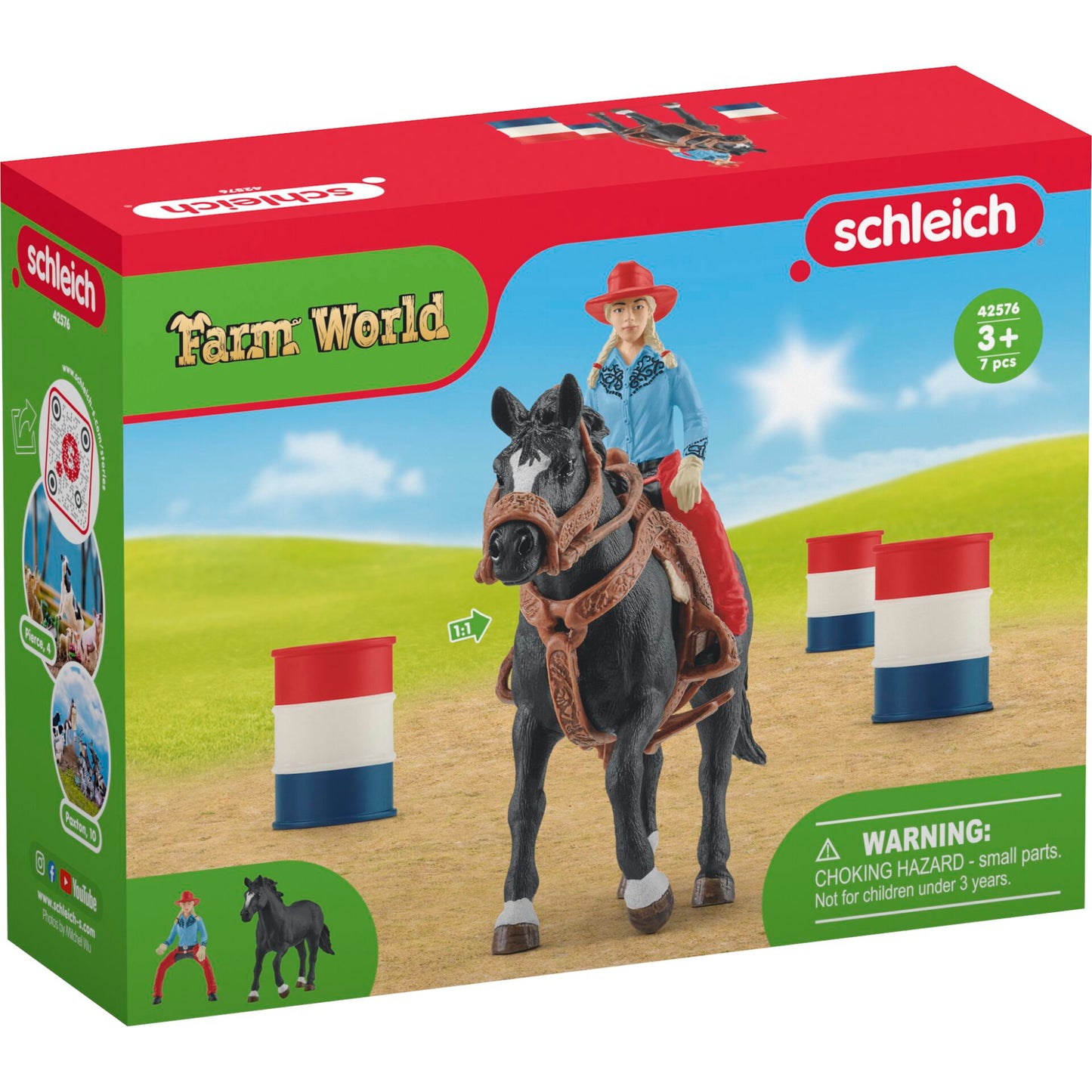 Schleich Farm World     42576 Cowgirl Barrel Racing Fun