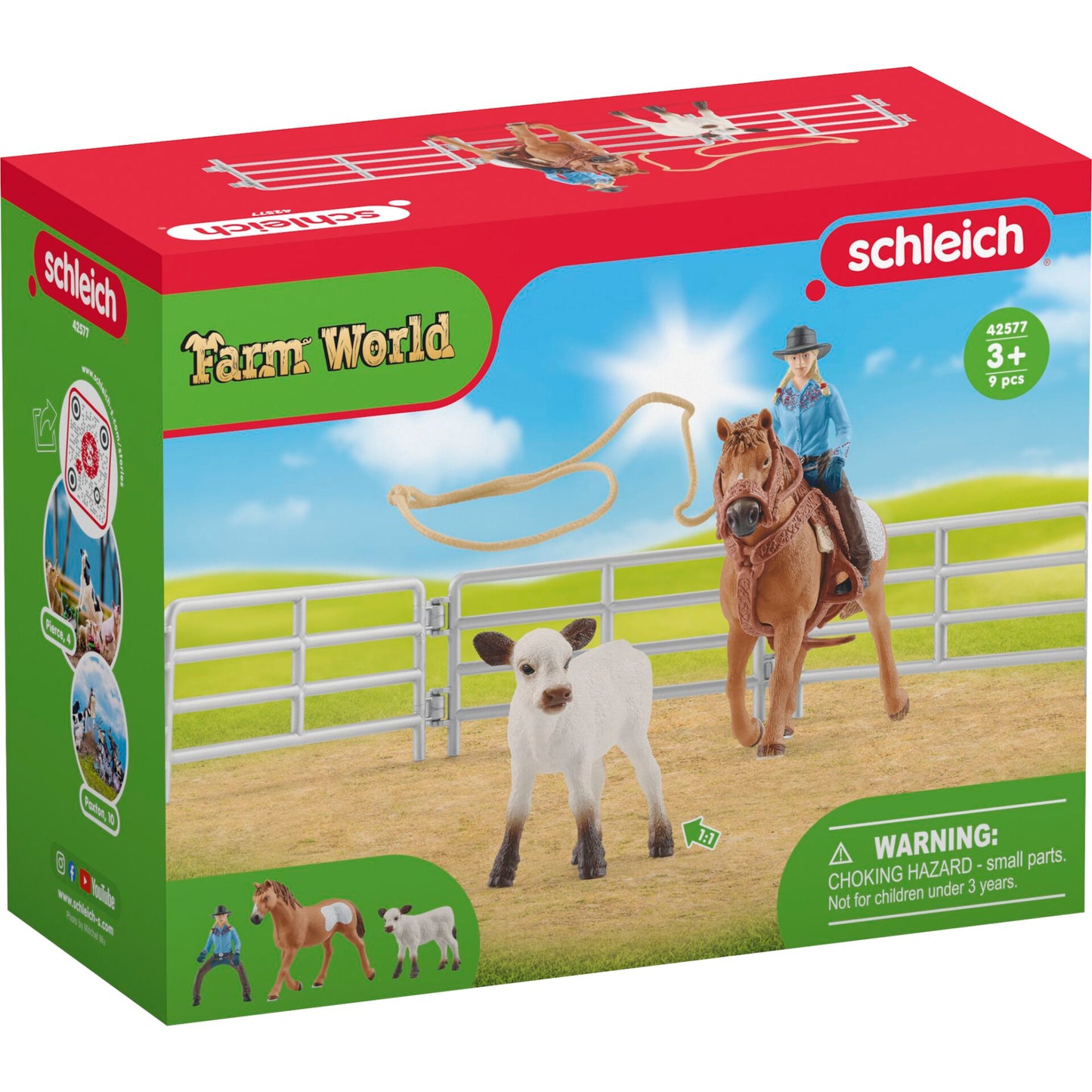 Schleich Farm World     42577 Cowgirl Team Roping Fun