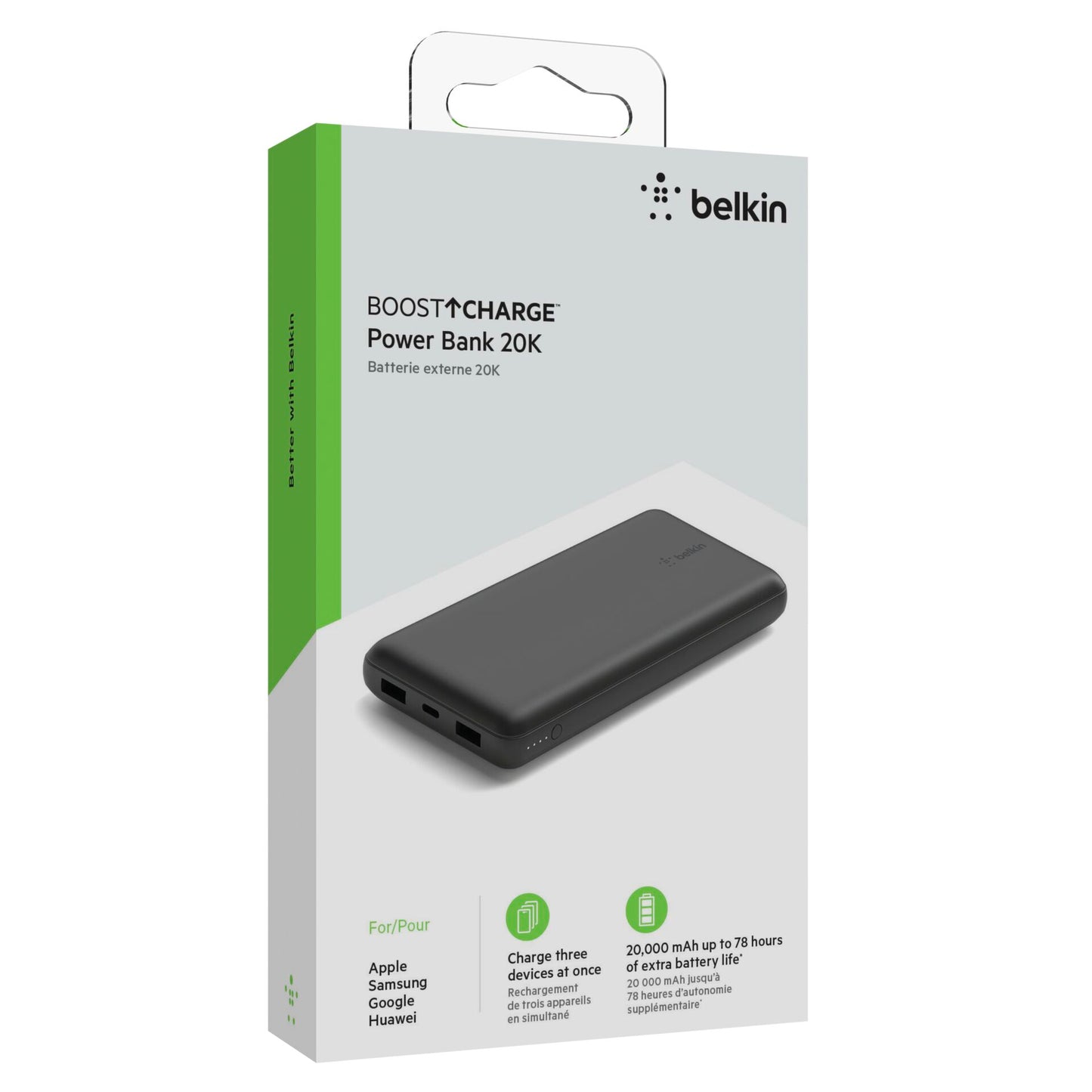 Belkin BOOST Charge Powerbank 20.000mAh 15W USB-A/C BPB012btBK