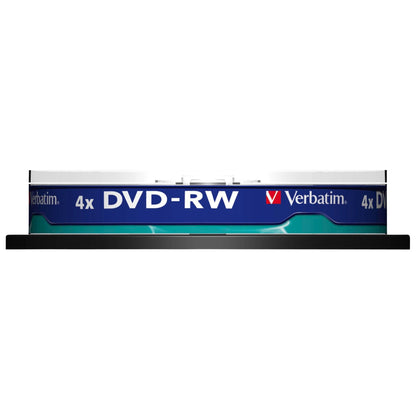 1x10 Verbatim DVD-RW 4,7GB 4x Speed, matte silver Cakebox