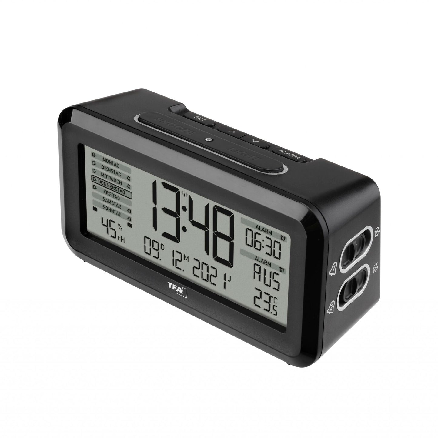 TFA 60.2562.01 Digital Radio Alarm Clock w. Room Clima  BOXX2