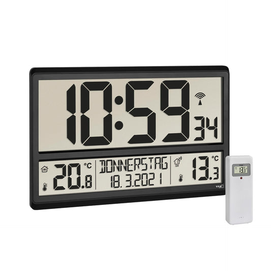 TFA 60.4521.01 XL Radio Clock with Indoor/Outdoor Temperature