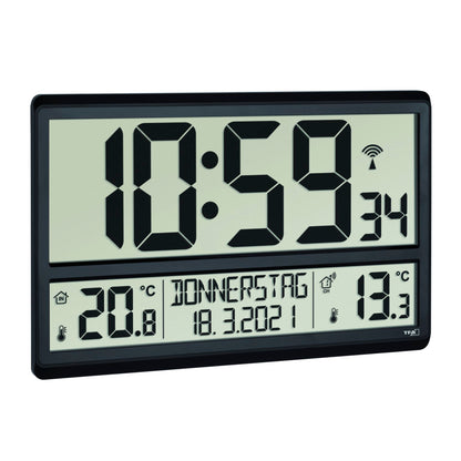 TFA 60.4521.01 XL Radio Clock with Indoor/Outdoor Temperature