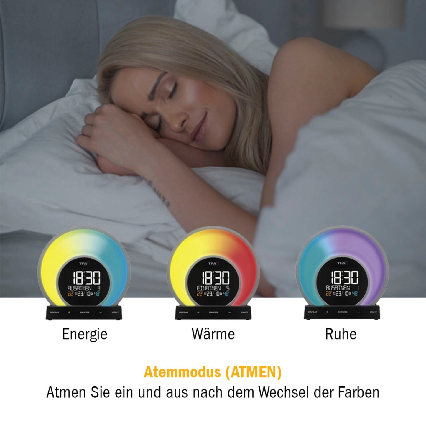 TFA 60.2026.01 SOLUNA Lichtwecker m.Farbwechsel