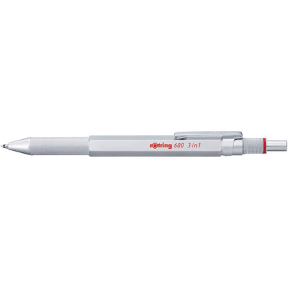 rotring 600 Multipen 3in1 silver Fine-lead Pen, Ball Pen blue/red