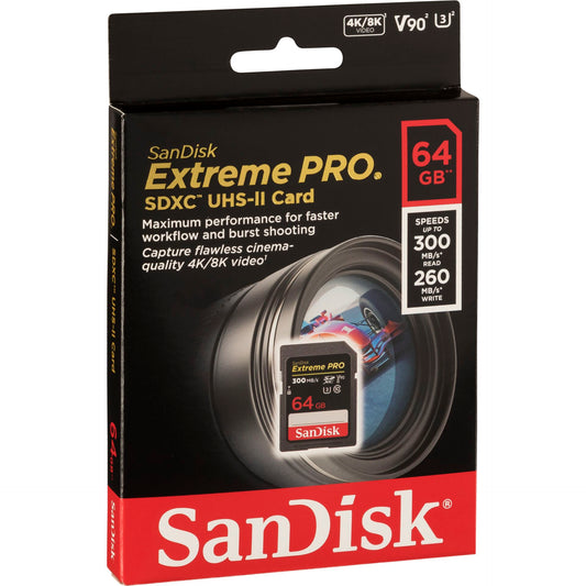 SanDisk ExtremePRO SDXC V90 64GB 300MB UHS-II  SDSDXDK-064G-GN4IN