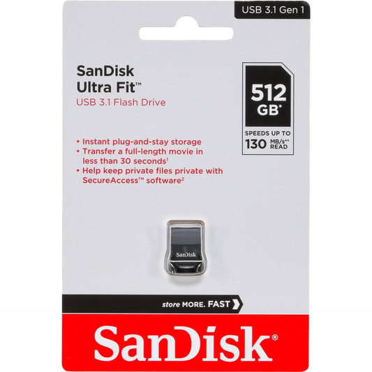 SanDisk Cruzer Ultra Fit   512GB USB 3.1         SDCZ430-512G-G46