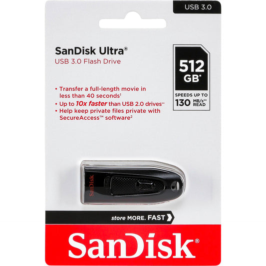 SanDisk Ultra USB 3.0      512GB up to 130MB/s    SDCZ48-512G-G46