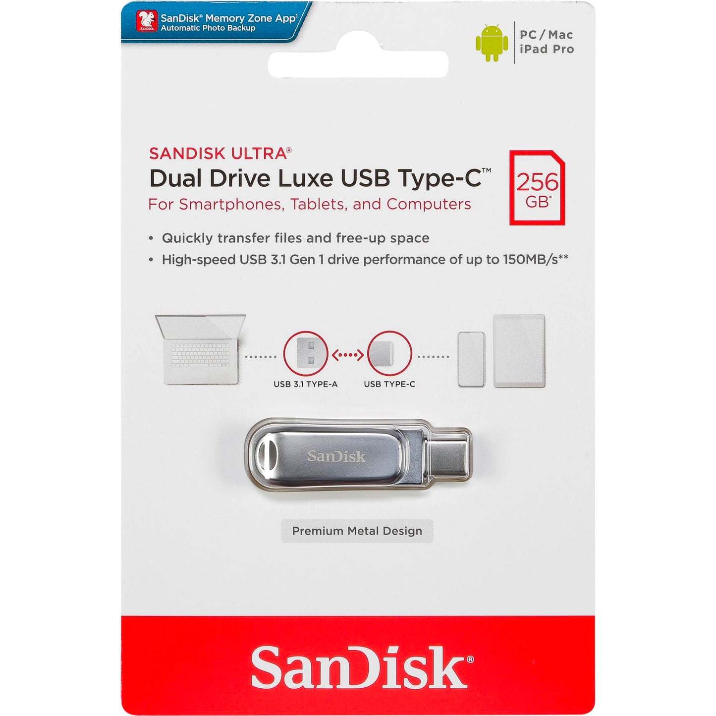SanDisk Ultra Dual Drive Luxe 256GB USB Type-C SDDDC4-256G-G46