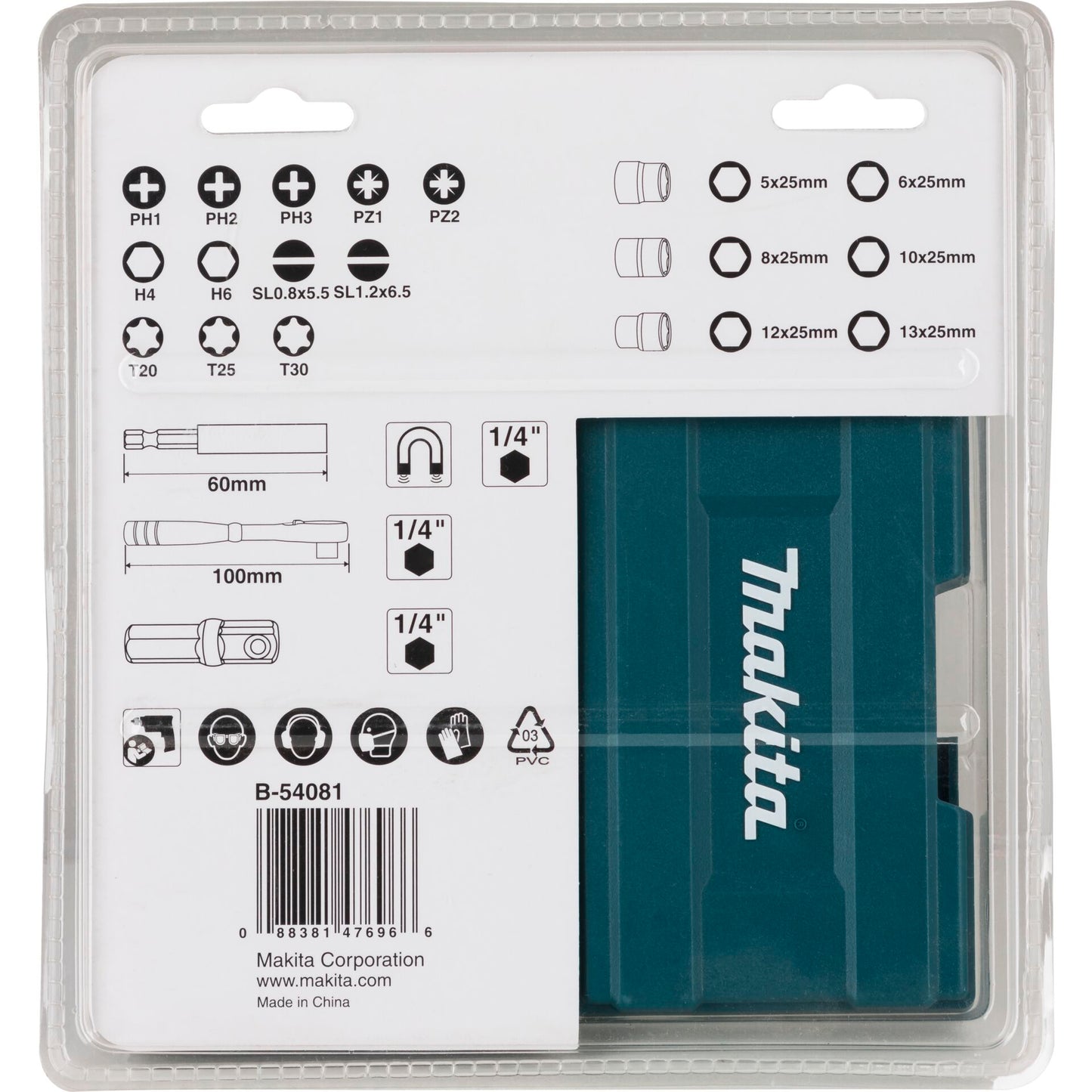 Makita B-54081 Ratchet + Bit Set