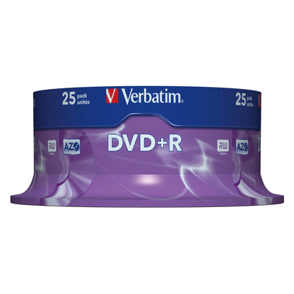 1x25 Verbatim DVD+R 4,7GB 16x Speed, matt silver