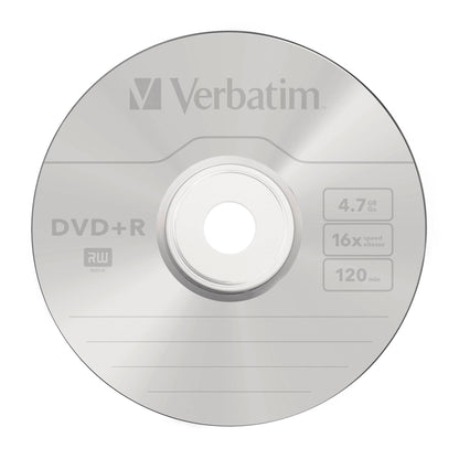 1x25 Verbatim DVD+R 4,7GB 16x Speed, matt silver
