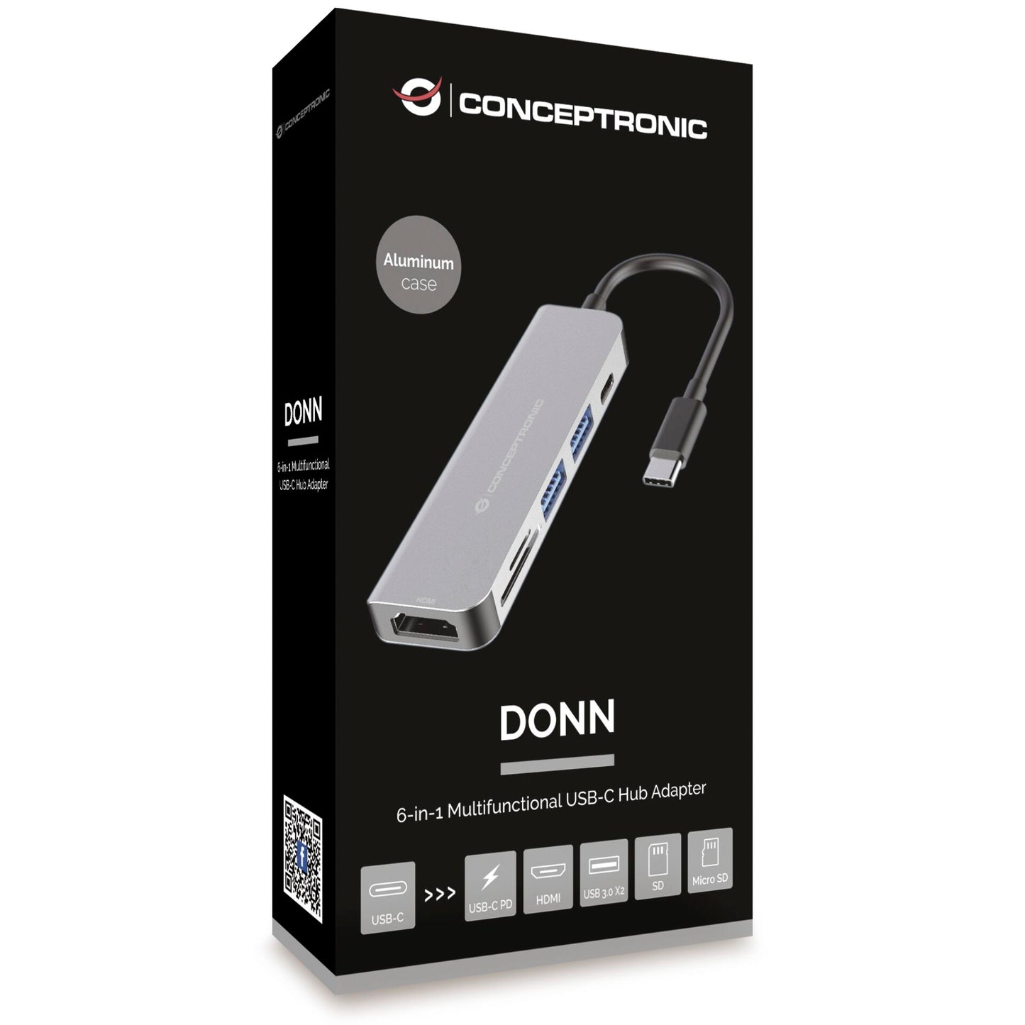 Conceptronic DONN02G 6-in-1 Docking Station