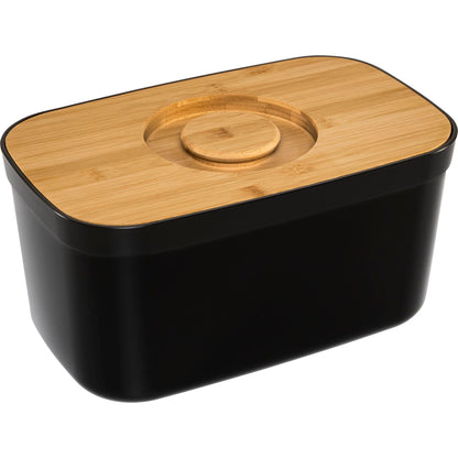 Joseph Joseph Bread Bin with Bamboo Lid black