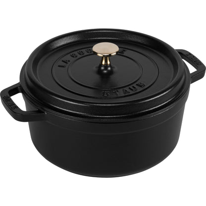 Staub La Cocotte 20cm round, black, Cast Iron