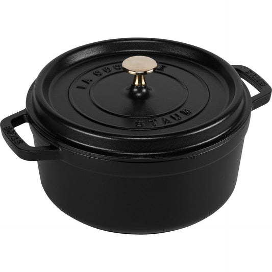 Staub La Cocotte 20cm round, black, Cast Iron