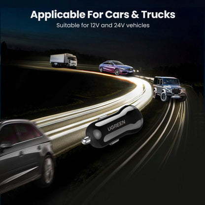 UGREEN Dual USB-A 24W Car Charger Black