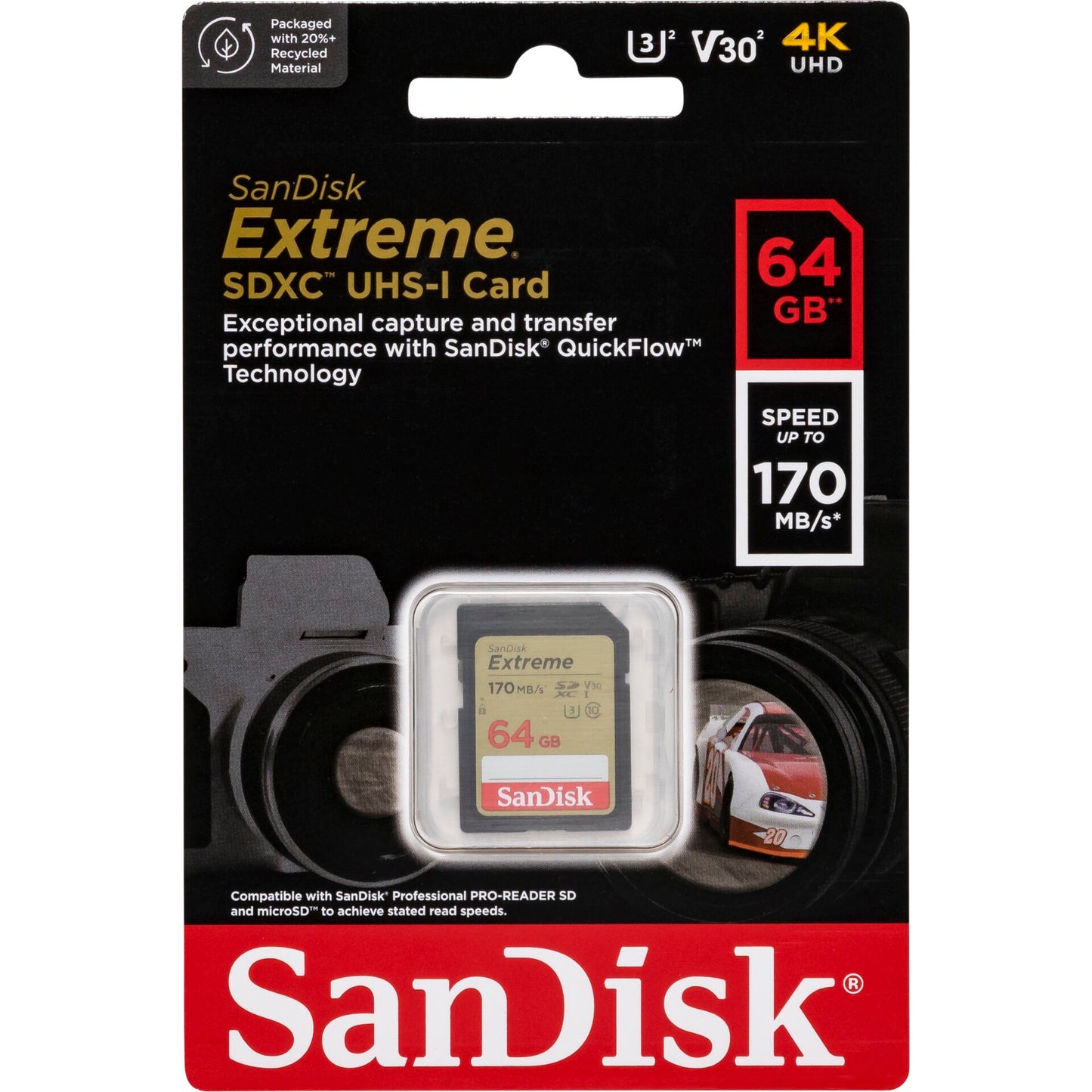 SanDisk Extreme SDXC        64GB UHS-I C10 U3 V30