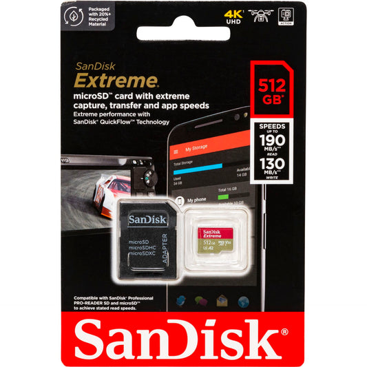SanDisk microSDXC          512GB Extreme A2 C10 V30 UHS-I U3