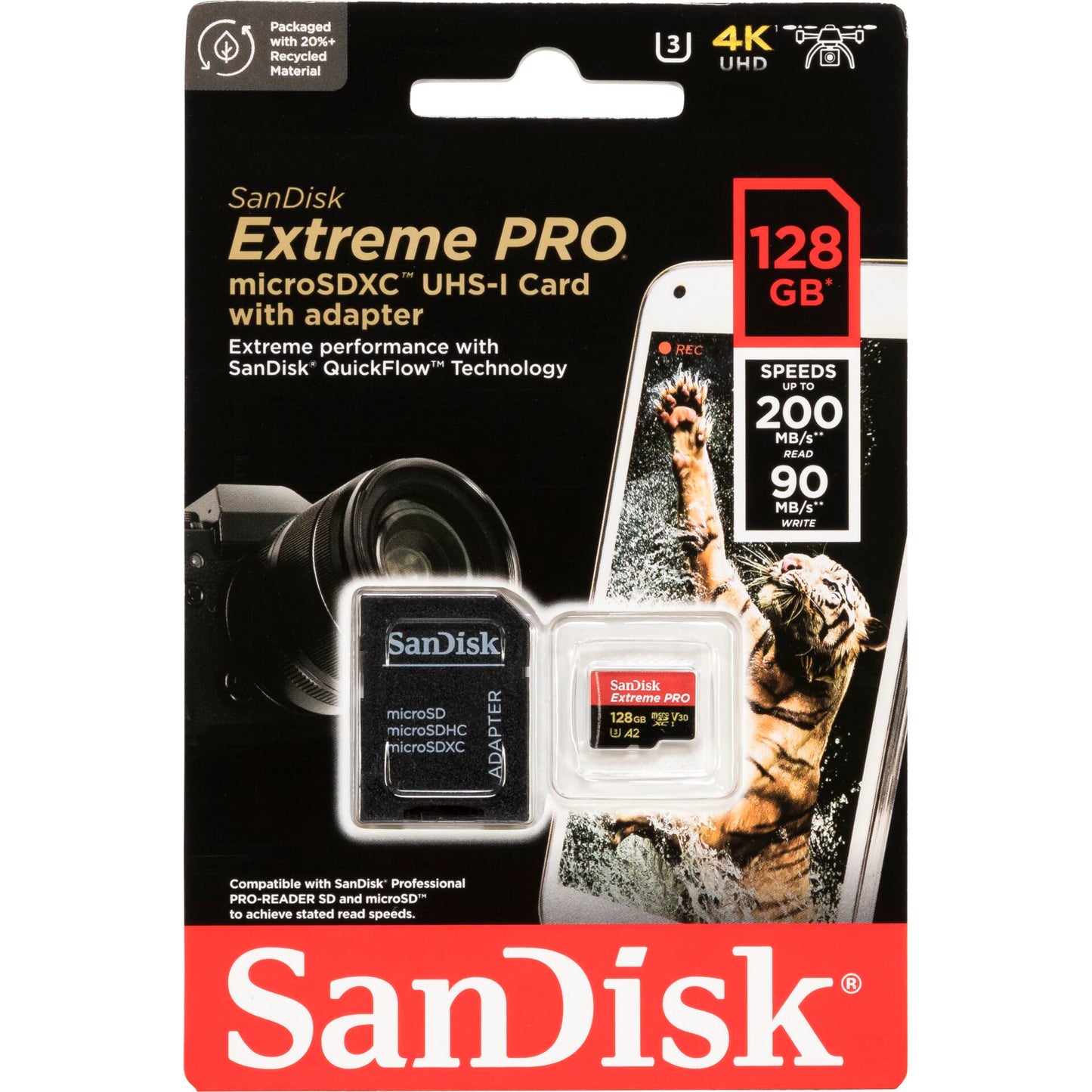 SanDisk microSDXC          128GB Extreme Pro A2 C10 V30 UHS-I U3