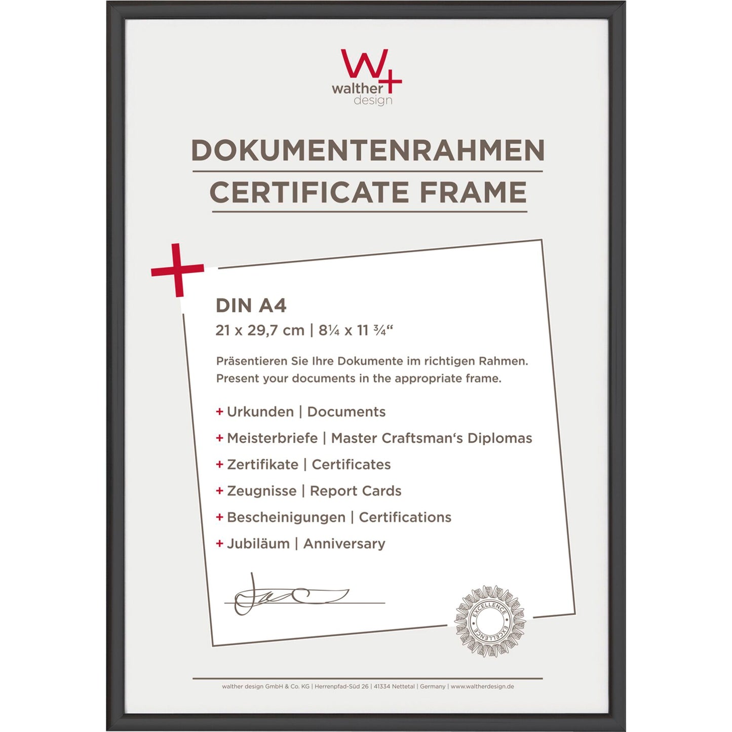 Walther New Lifestyle    21x29,7 Resin black DIN A4 KV130B