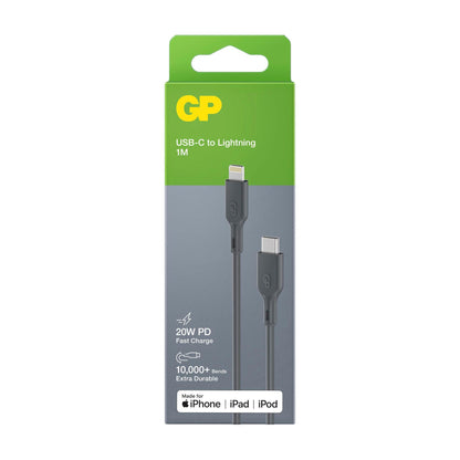 GP CL1P Charge & Sync Cable 1m USB-C / Lightning 20W PD black