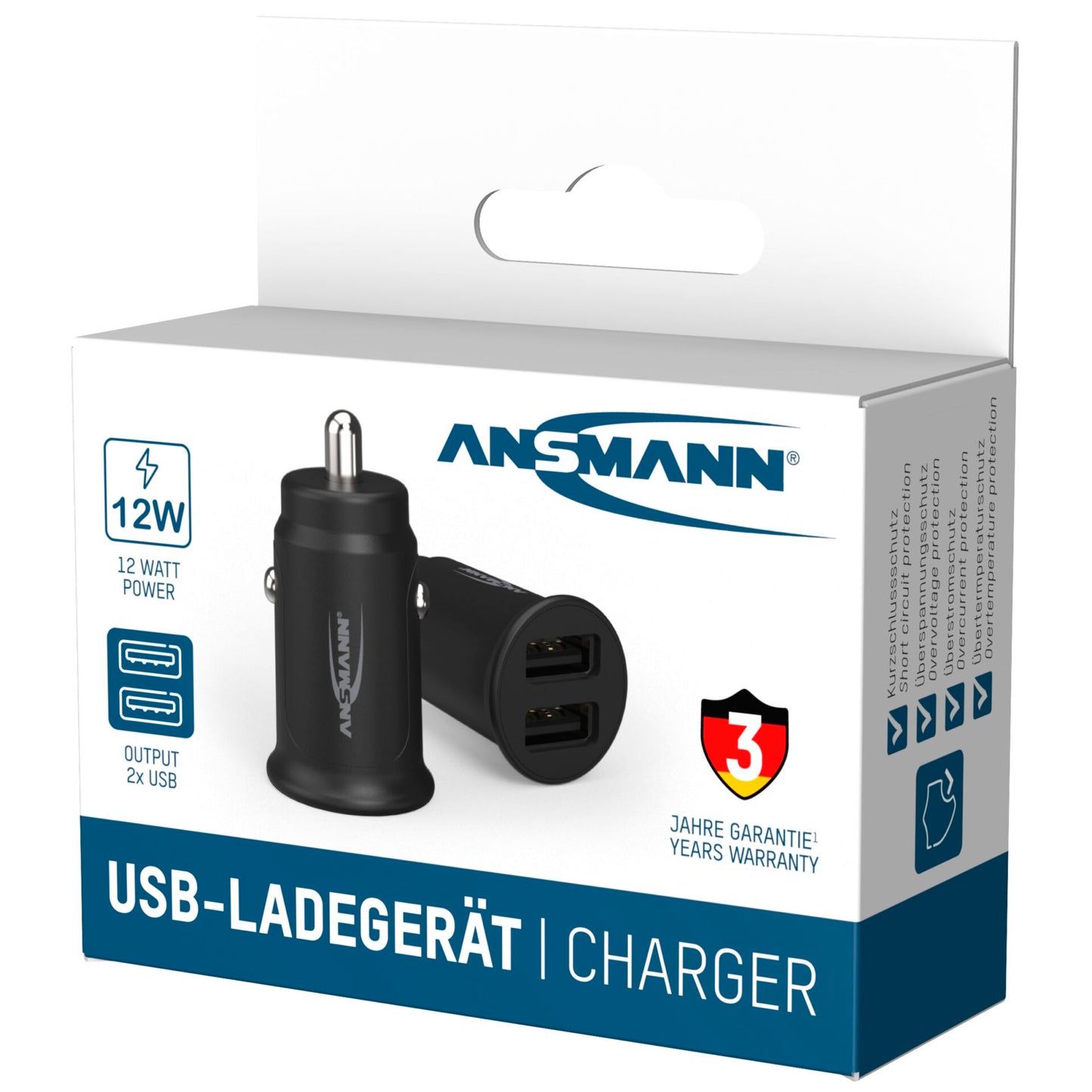 Ansmann In-Car Charger CC212 2xUSB 2400mA           1000-0030