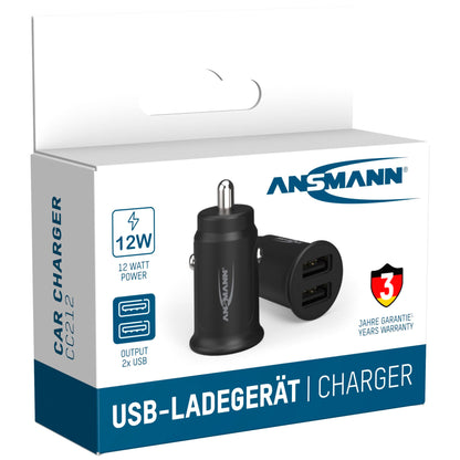 Ansmann In-Car Charger CC212 2xUSB 2400mA           1000-0030
