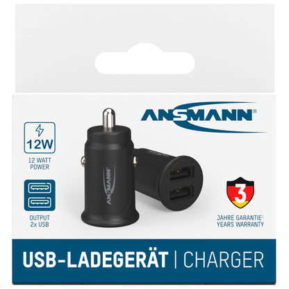 Ansmann In-Car Charger CC212 2xUSB 2400mA           1000-0030