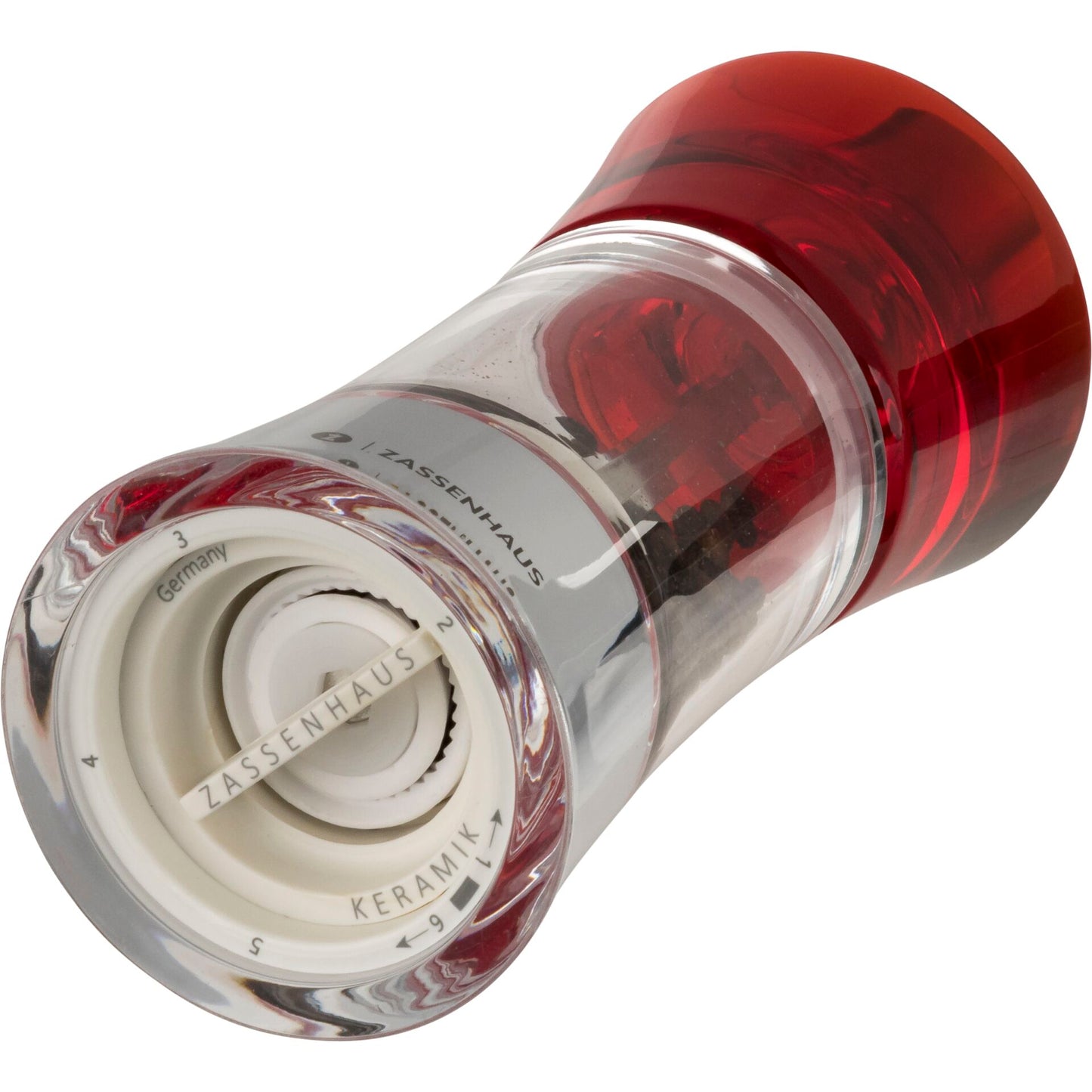 Zassenhaus pepper mill AACHEN Acryl, red, 14 cm