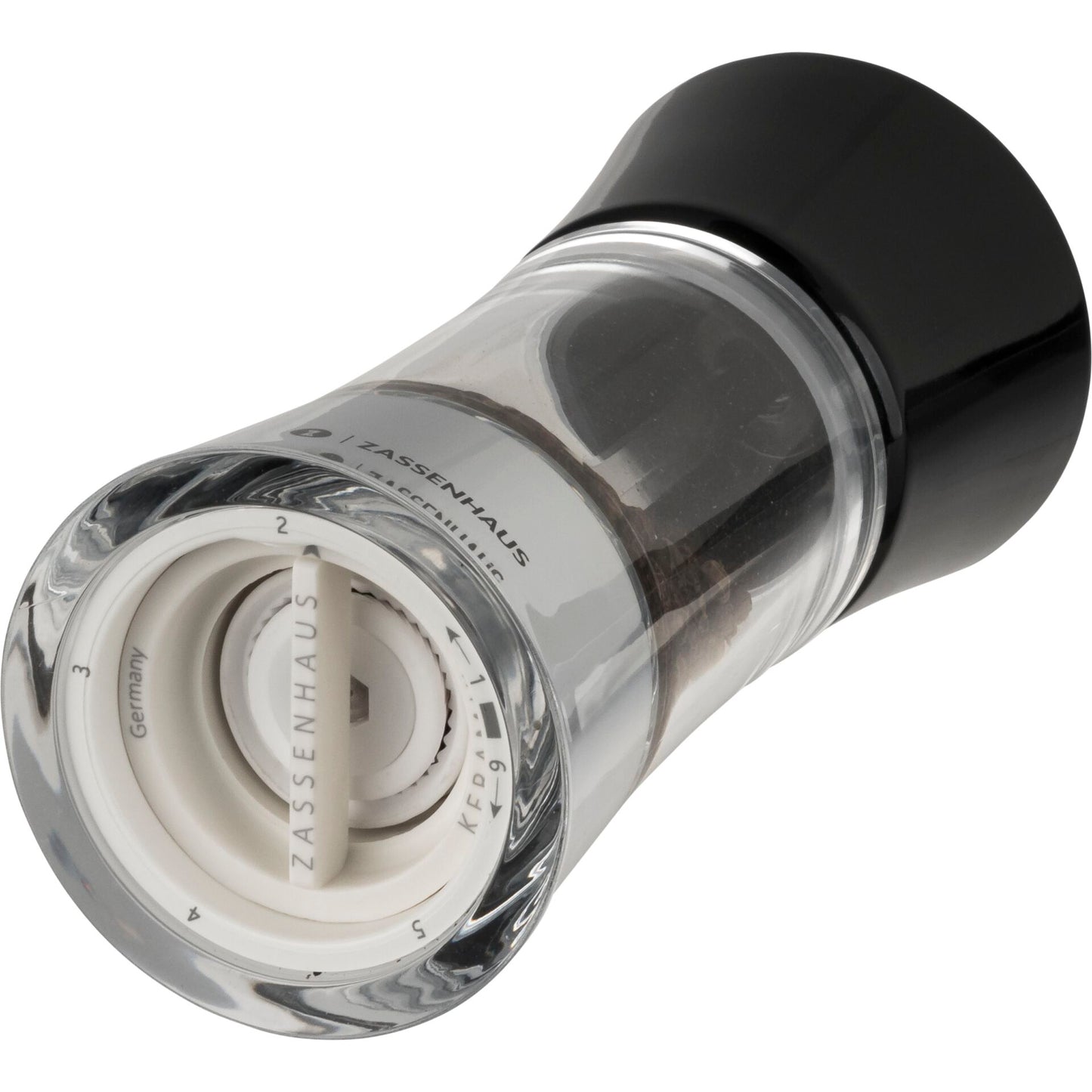 Zassenhaus pepper mill AACHEN Acryl, black, 14 cm