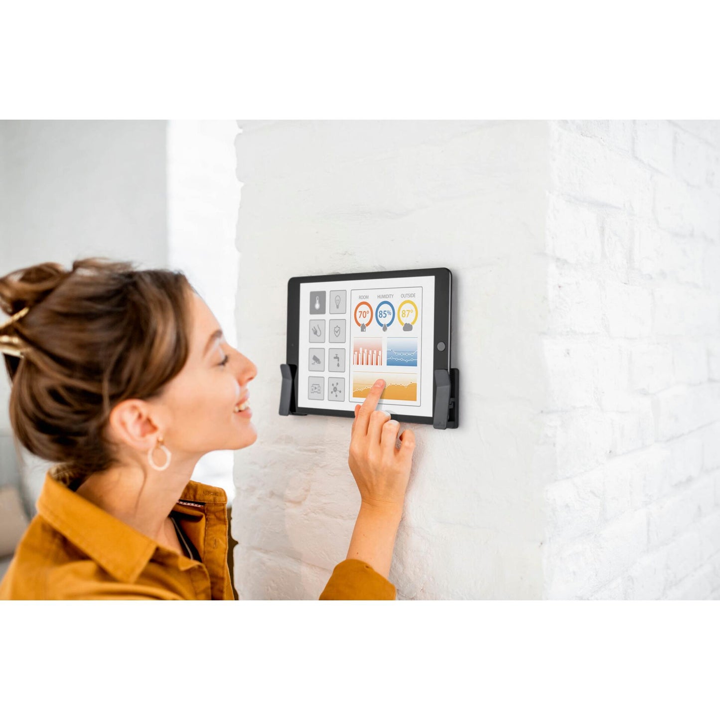 Durable Tablet Wall mount VISIOCLIP, anthracite 893958