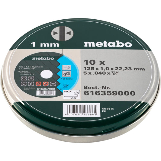 Metabo 10 Cut-Off Wheels SP 125x1,0x22,23 mm