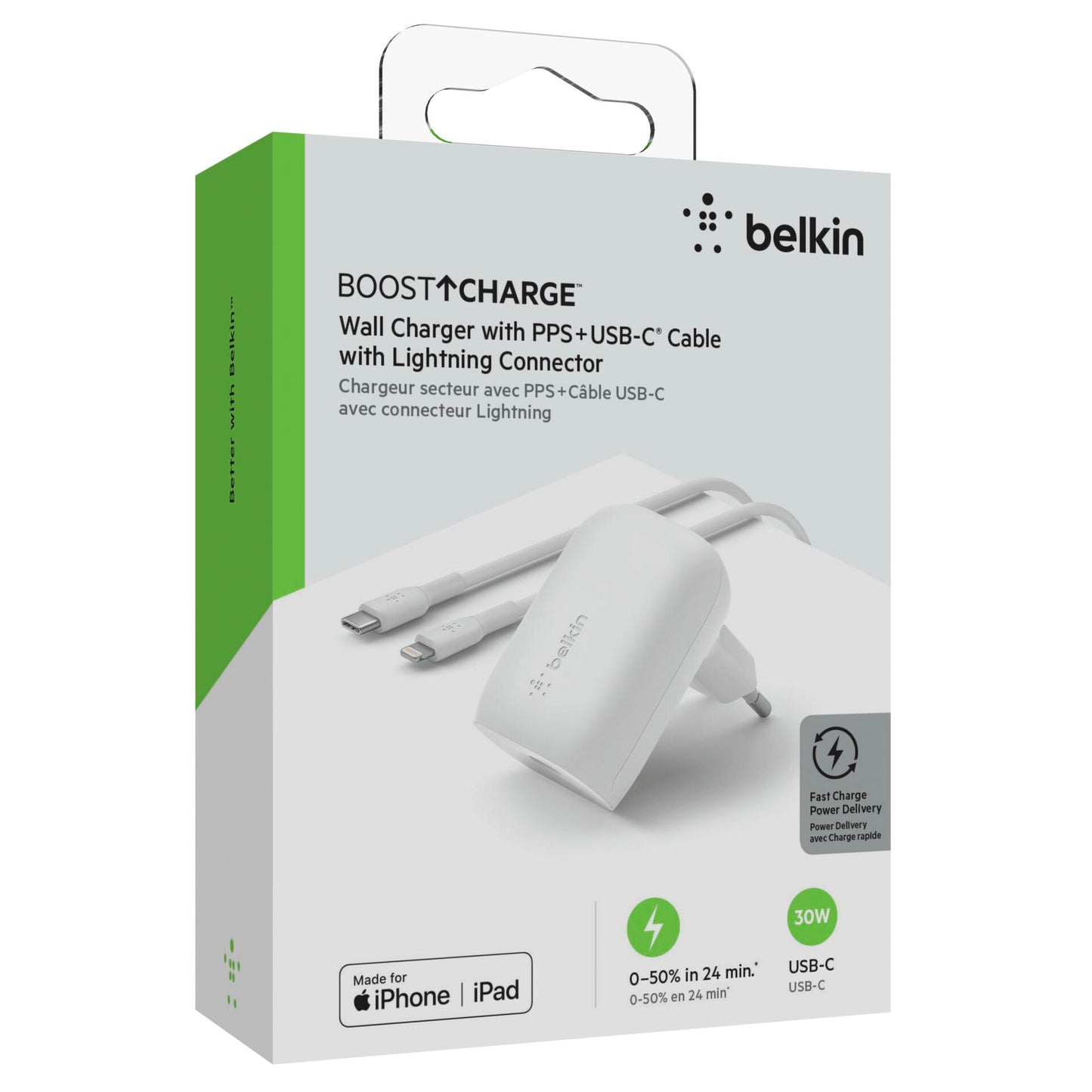Belkin Boost Charge USB-C 30W PD PPS 1m Lightn.Cab.CA005vf1MWH-B5