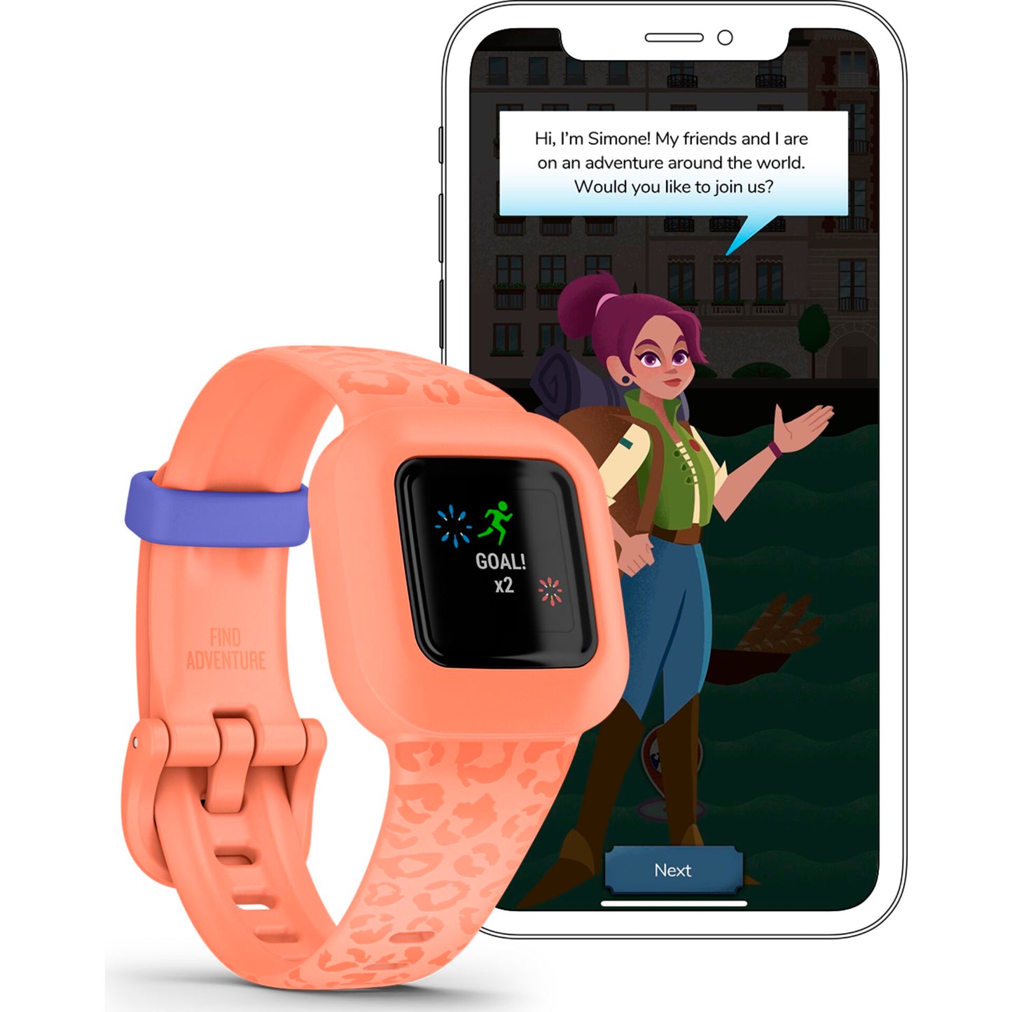 Garmin vivofit jr. 3 Peach Leopard