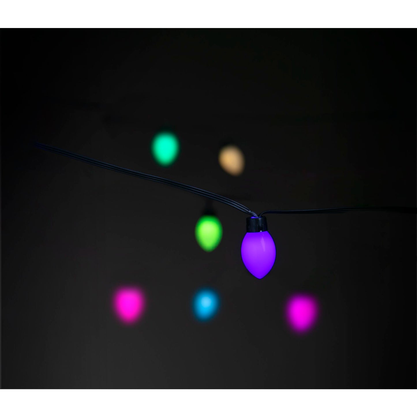 LBM 10m Smart Outdoor Light Chain - 50 x Cone Globe