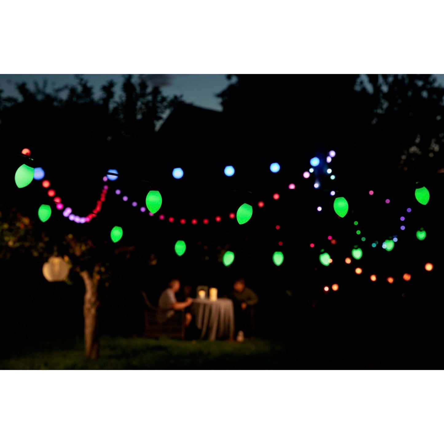 LBM 10m Smart Outdoor Light Chain - 50 x Cone Globe